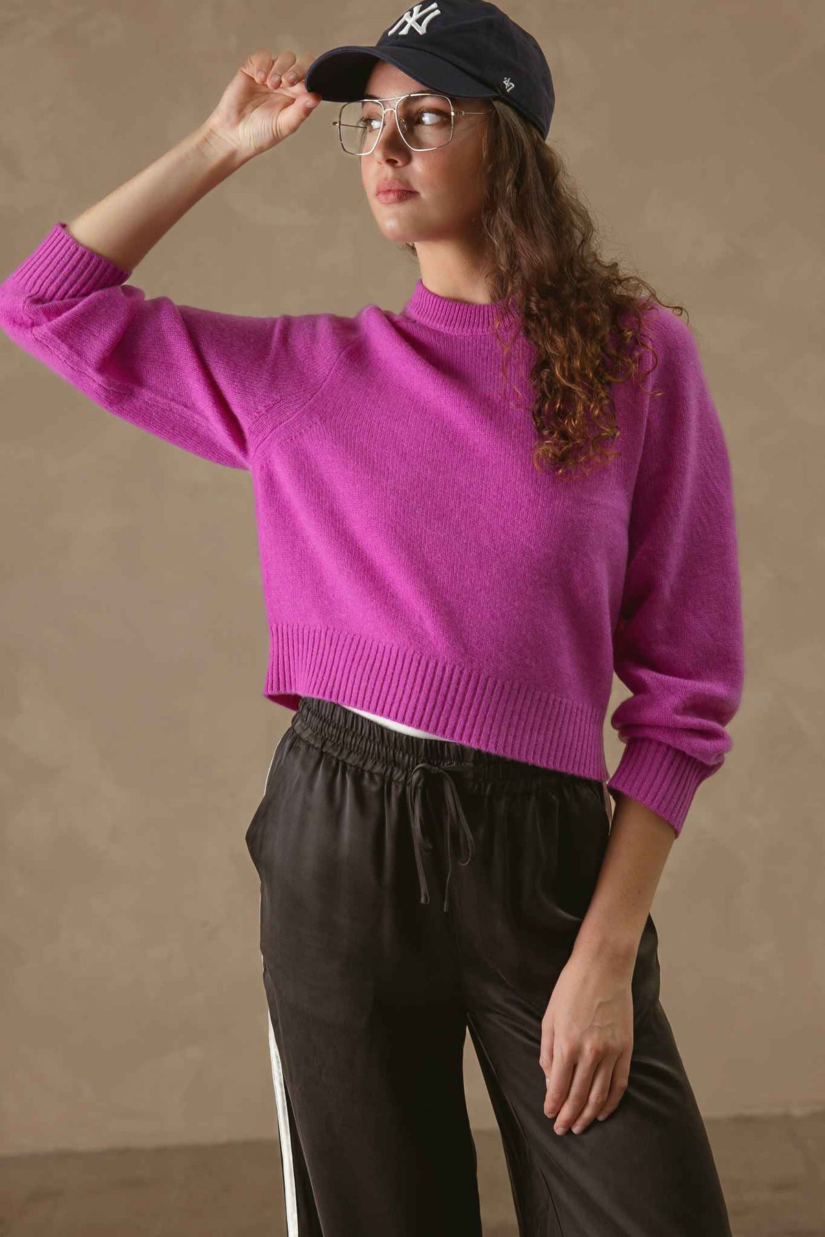 Alyson Cropped Cashmere Crewneck