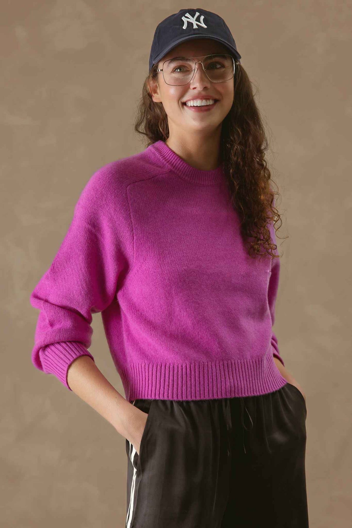 Alyson Cropped Cashmere Crewneck
