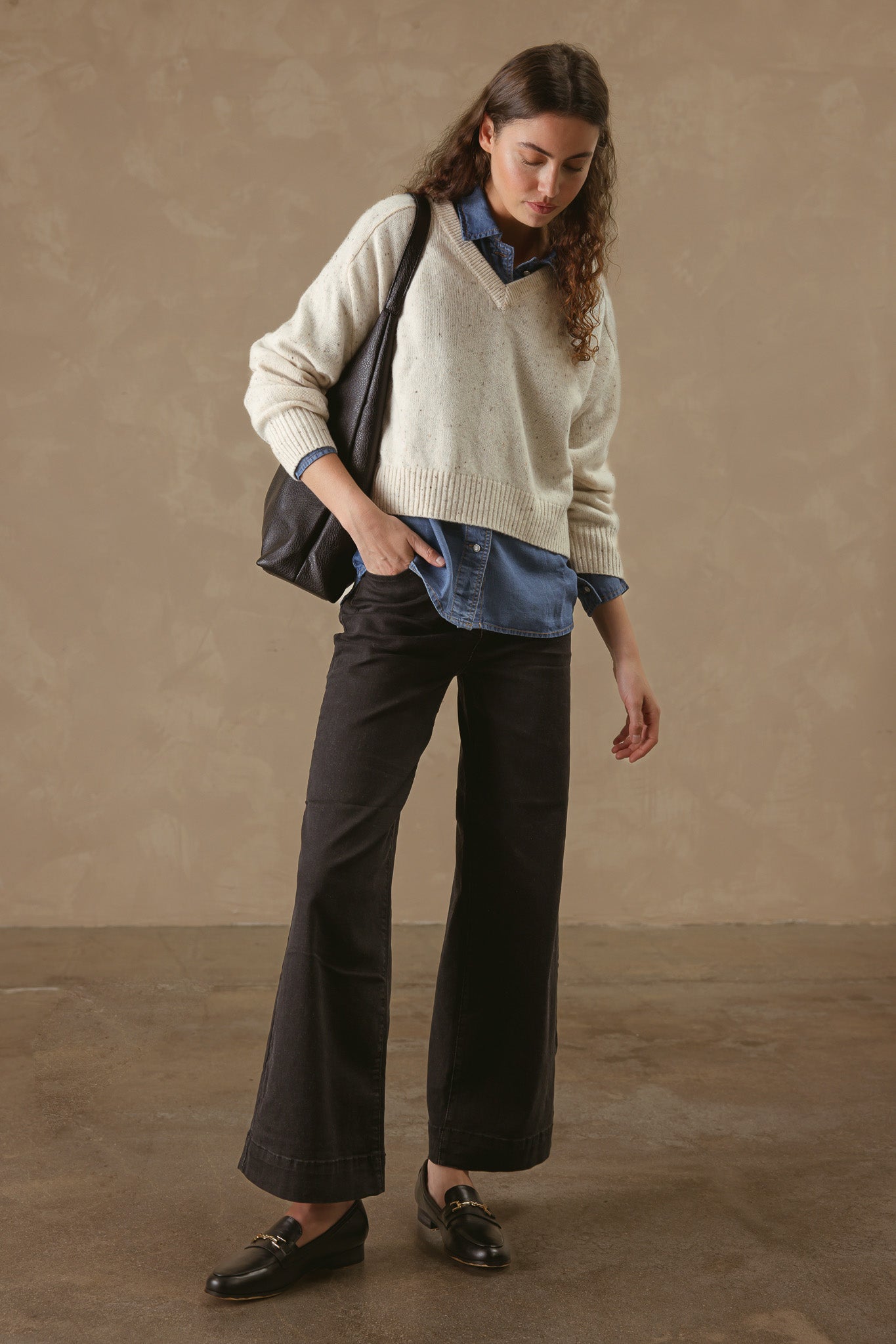 Crystal Women's Cashmere V Neck Pullover