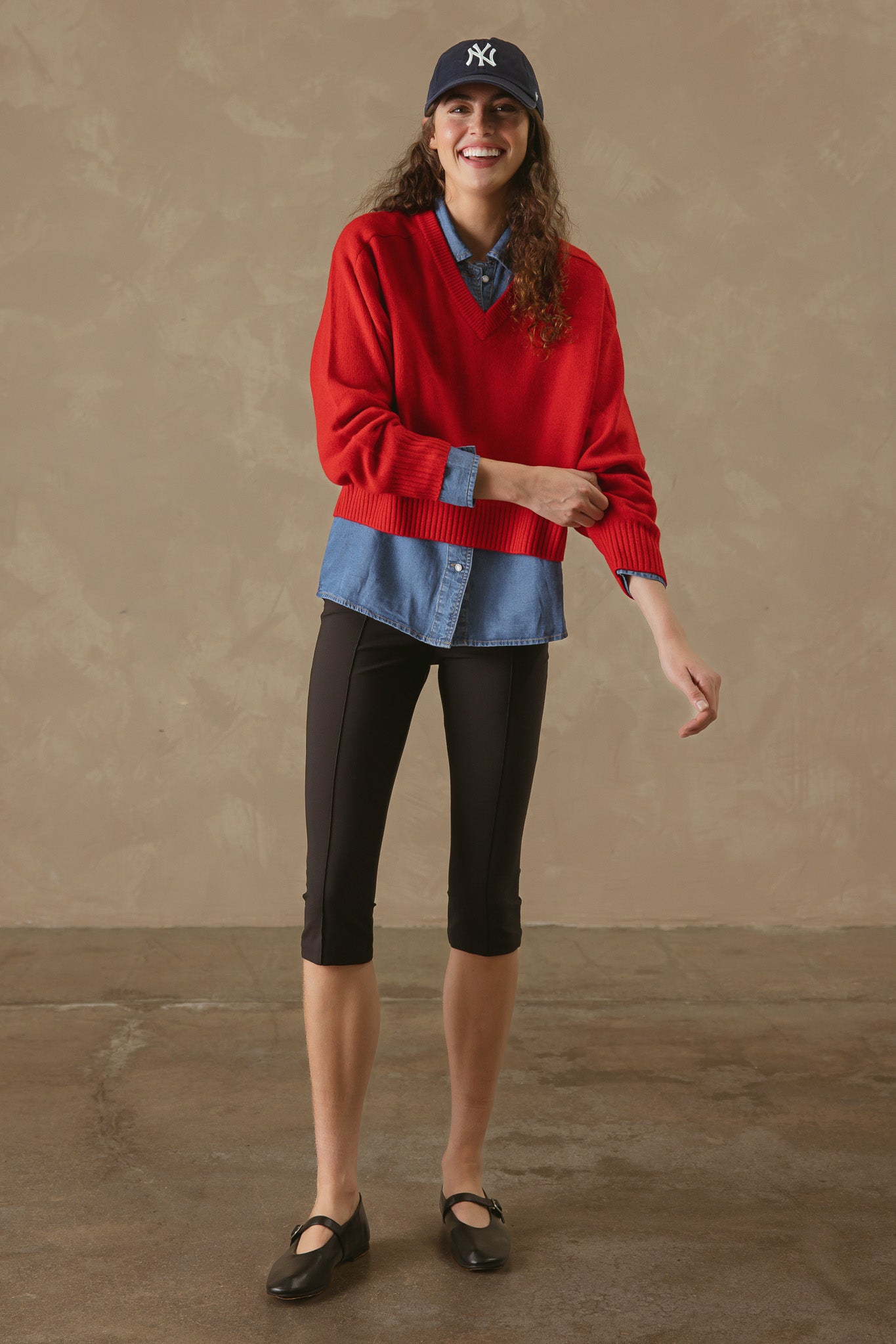 Crystal Women's Cashmere V Neck Pullover