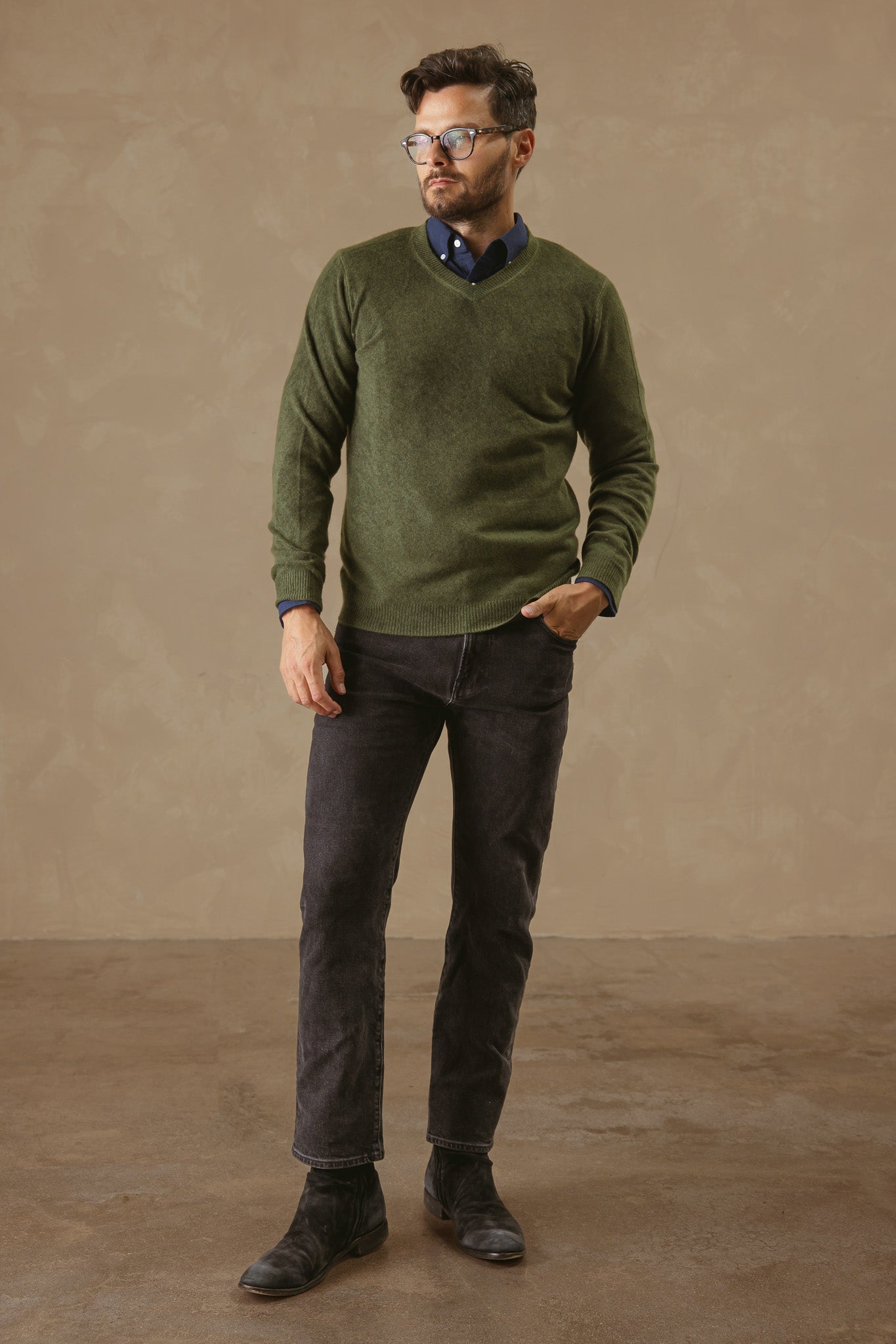 Rudolfo Men's Cashmere V Neck