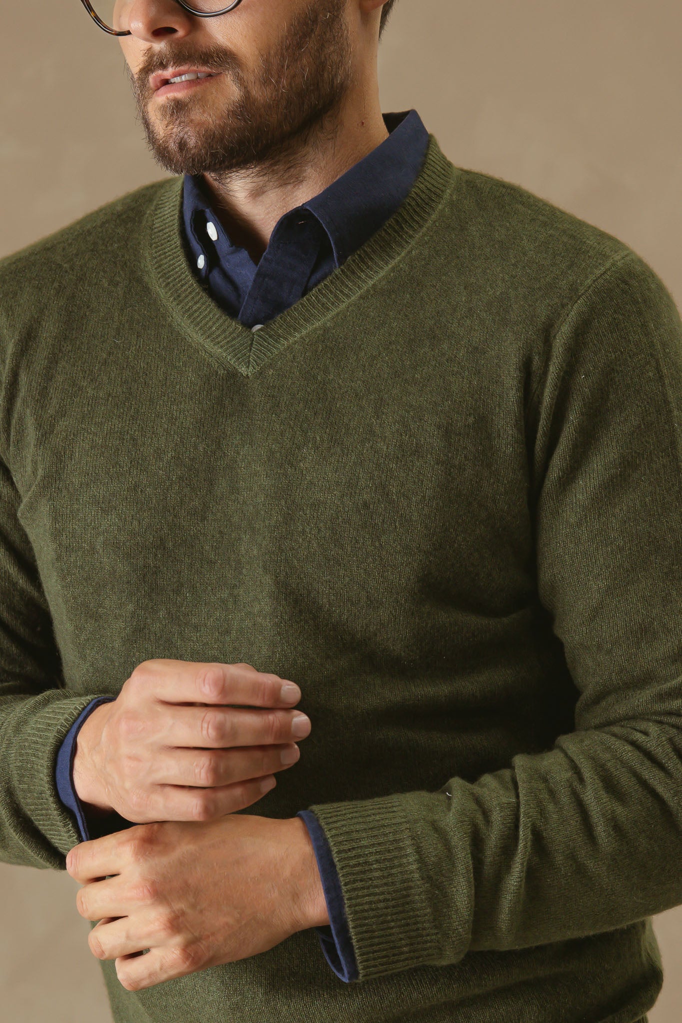 Rudolfo Men's Cashmere V Neck