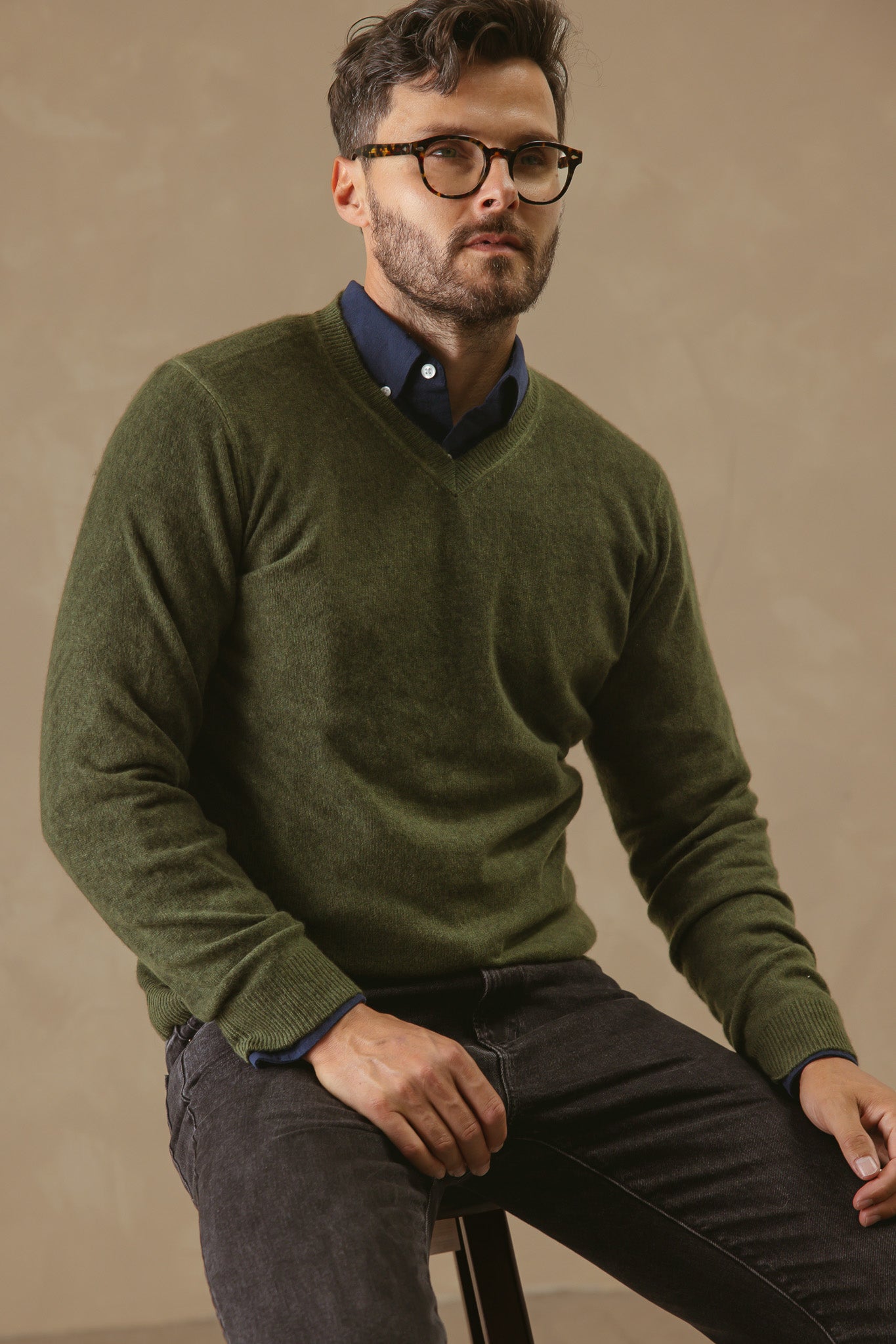 Rudolfo Men's Cashmere V Neck
