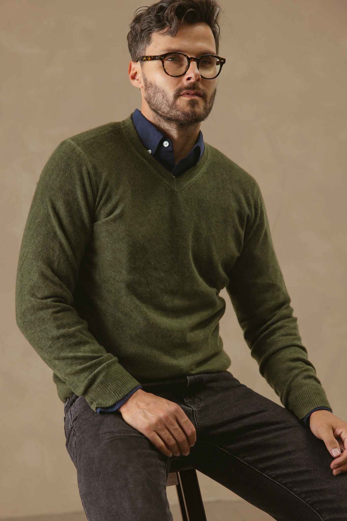 Rudolfo Men's Cashmere V Neck