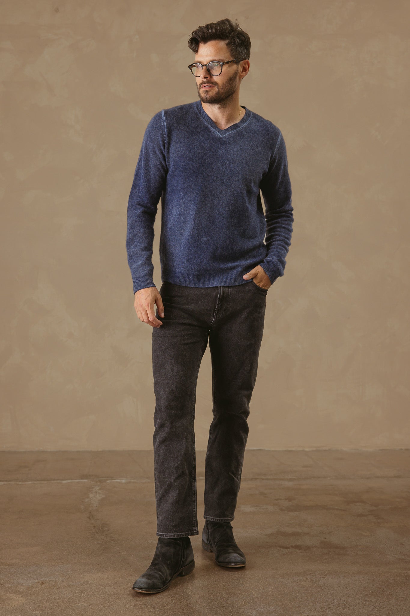 Rudolfo Men's Cashmere V Neck