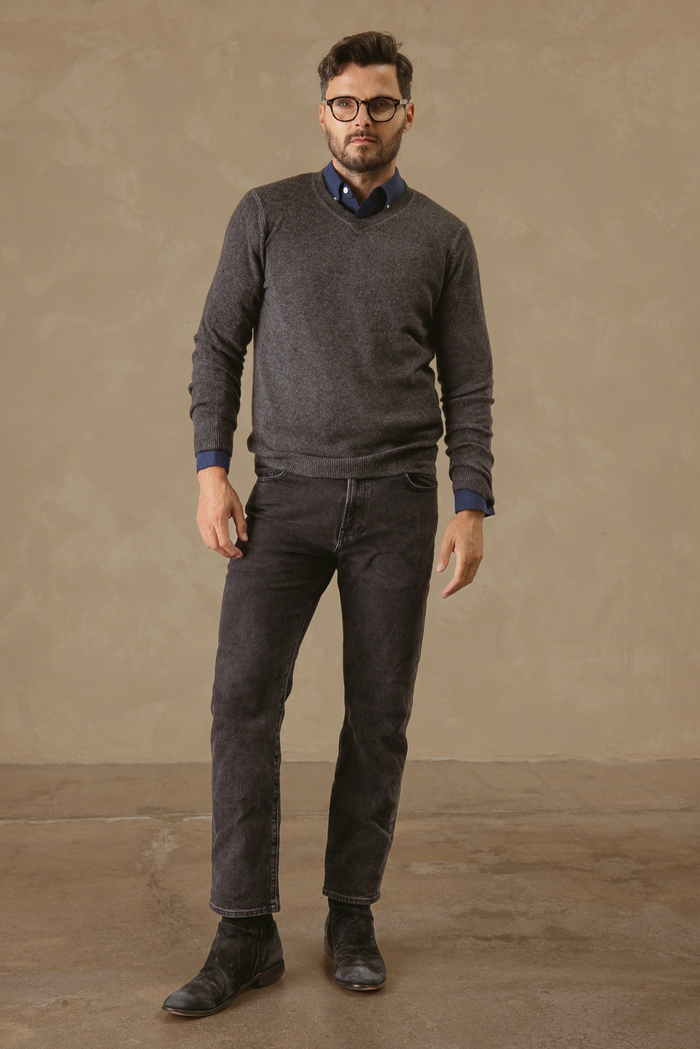 Rudolfo Men's Cashmere V Neck