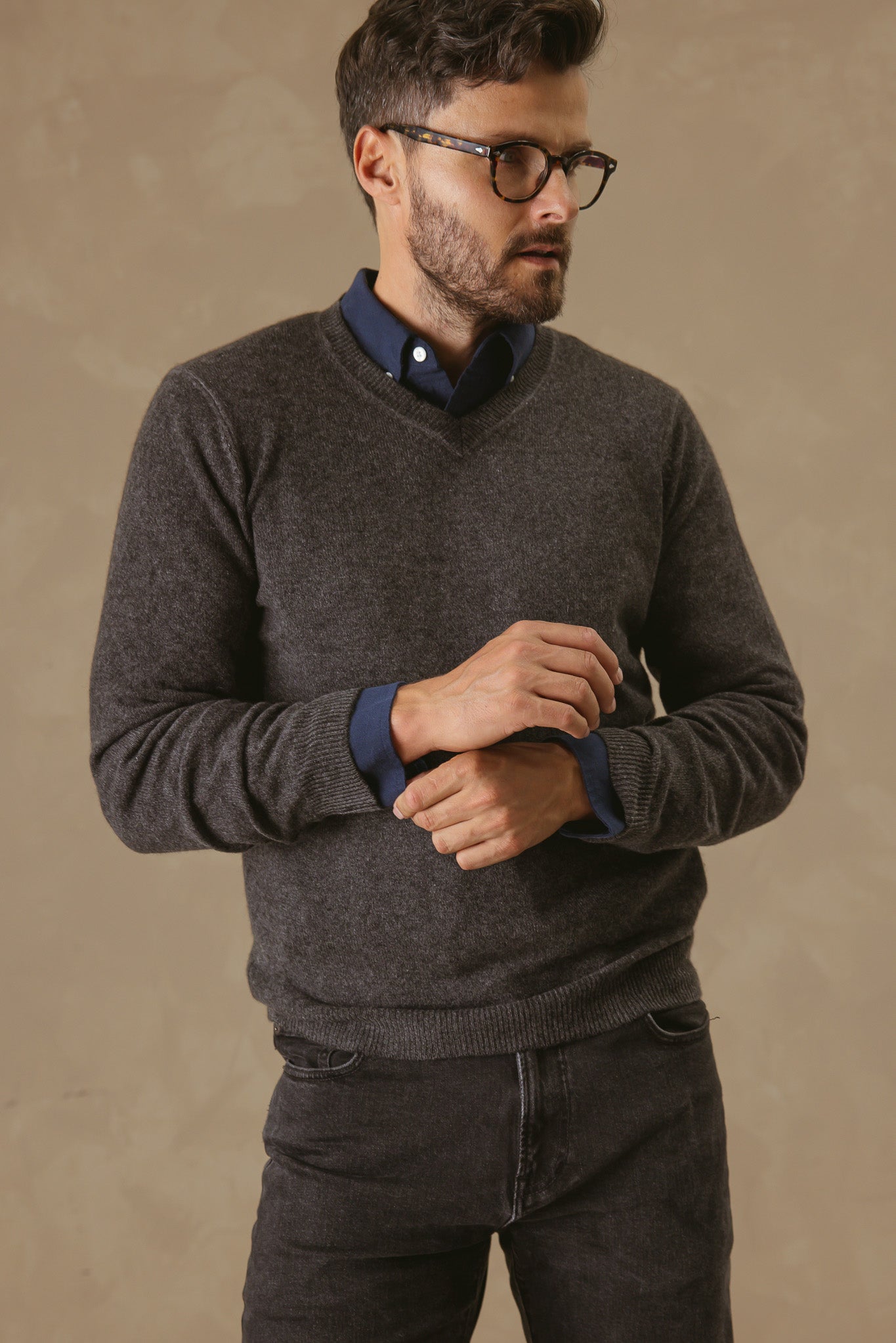 Rudolfo Men's Cashmere V Neck