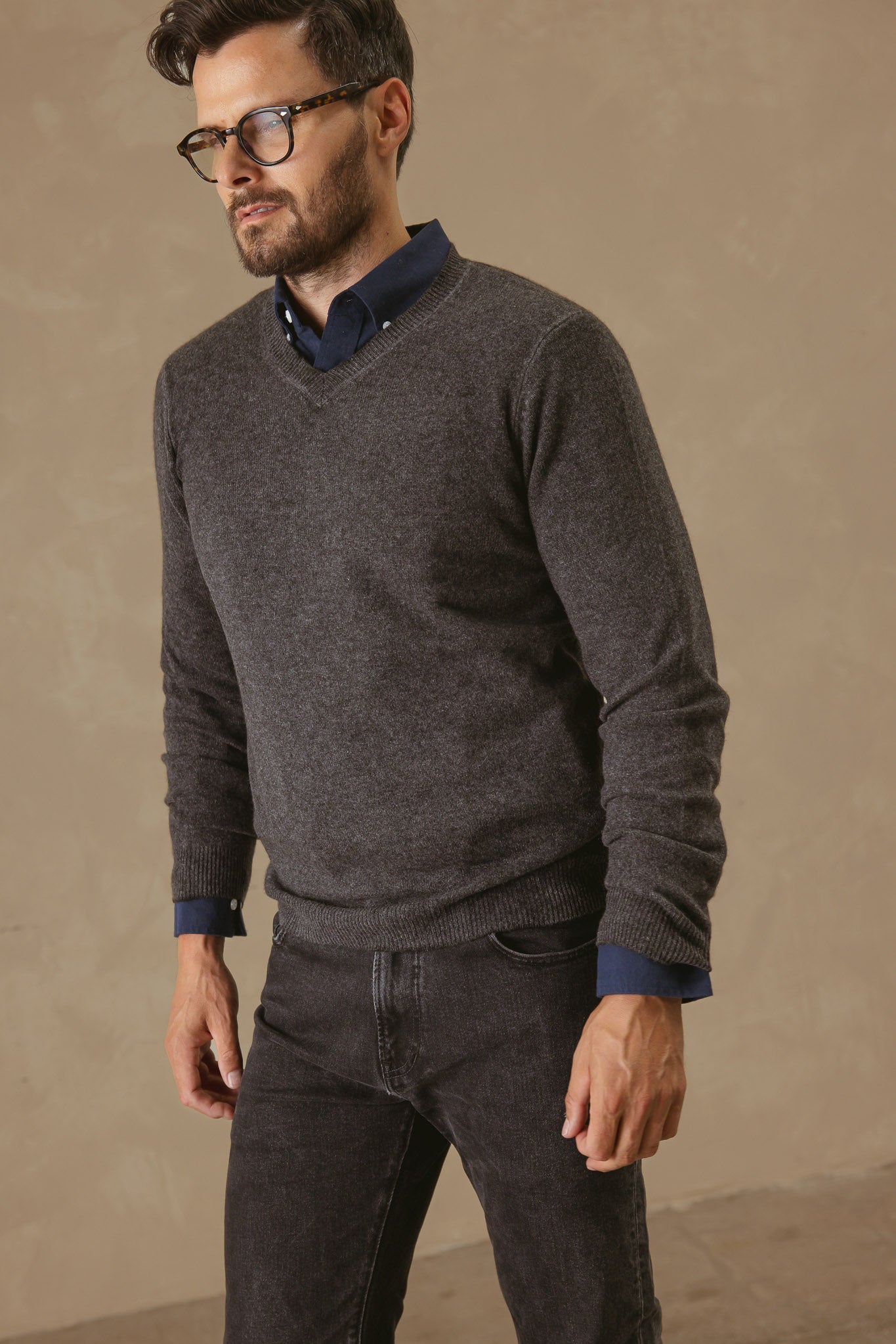 Rudolfo Men's Cashmere V Neck
