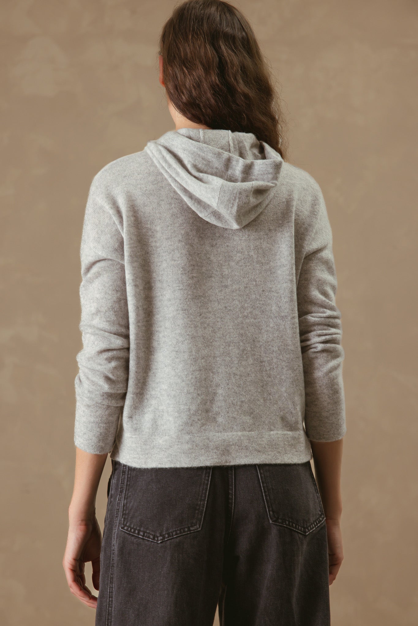 Tova Cashmere Pullover Hoodie with Contrast Drawstring