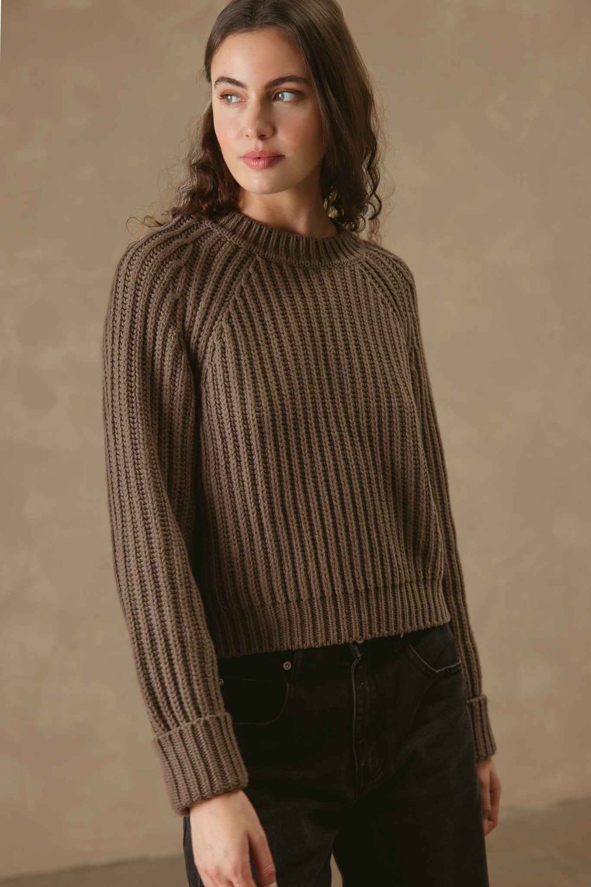 Violetta Chunky Ribbed Cotton Pullover