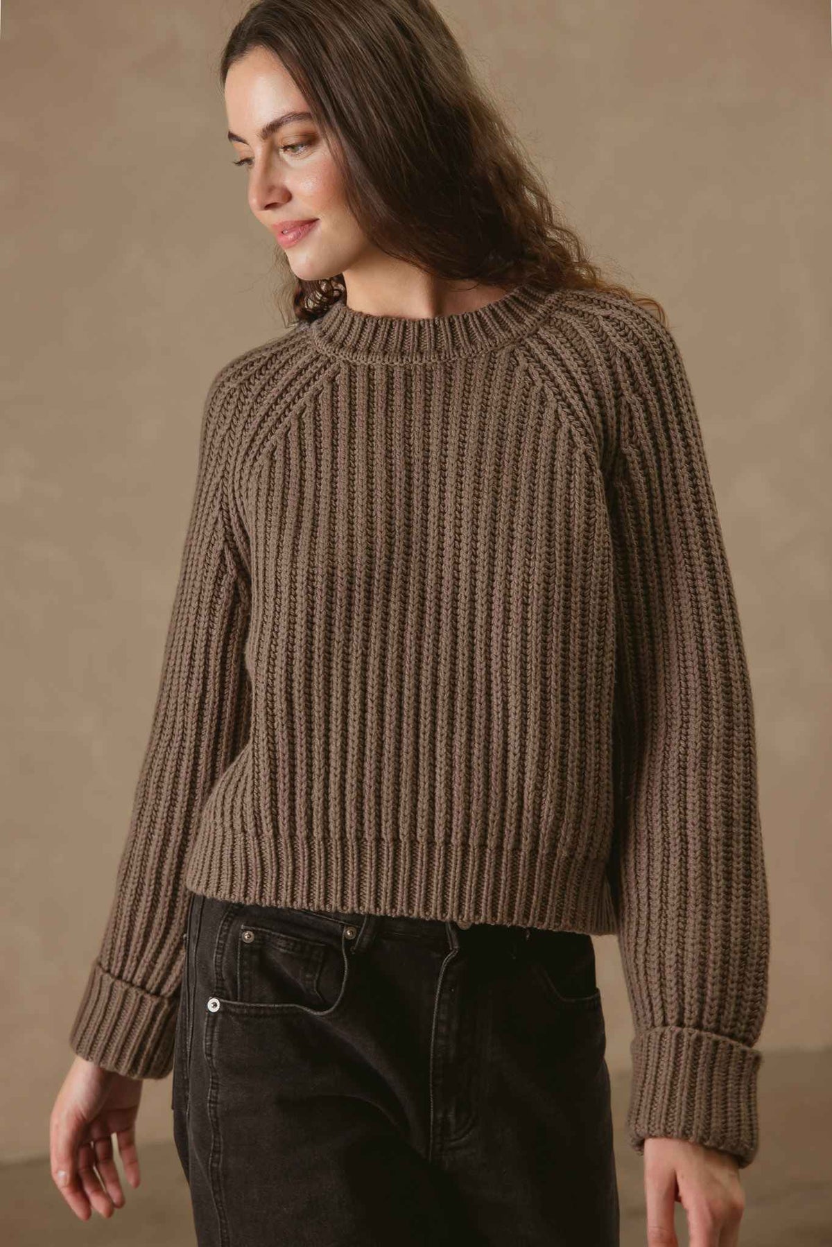 Violetta Chunky Ribbed Cotton Pullover