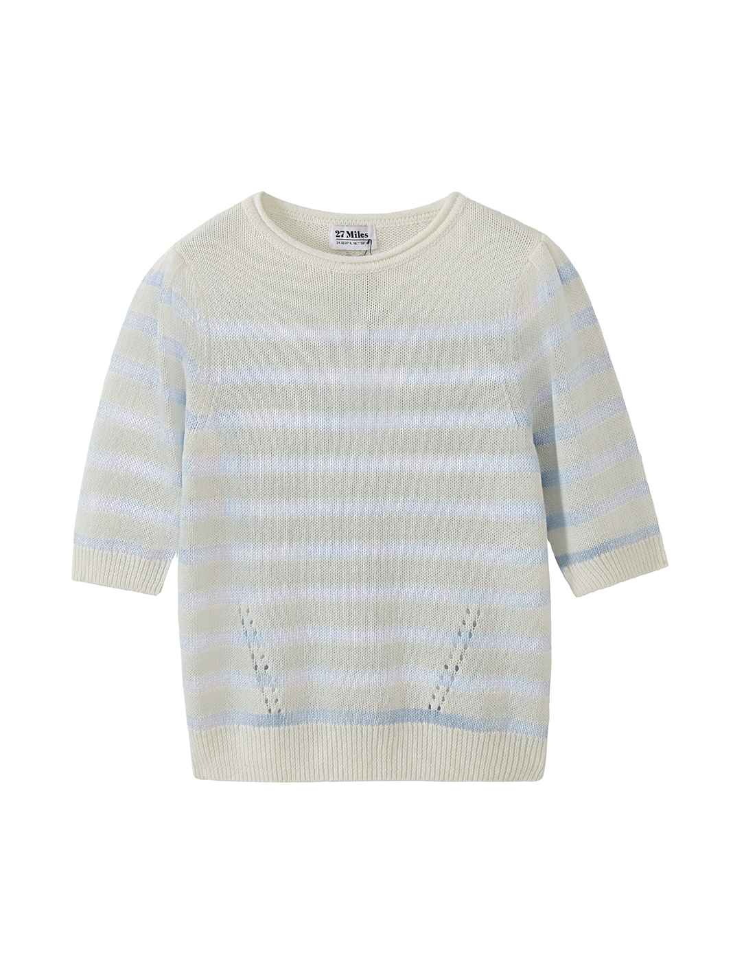 Elenor Linen Blend Striped Short Sleeve
