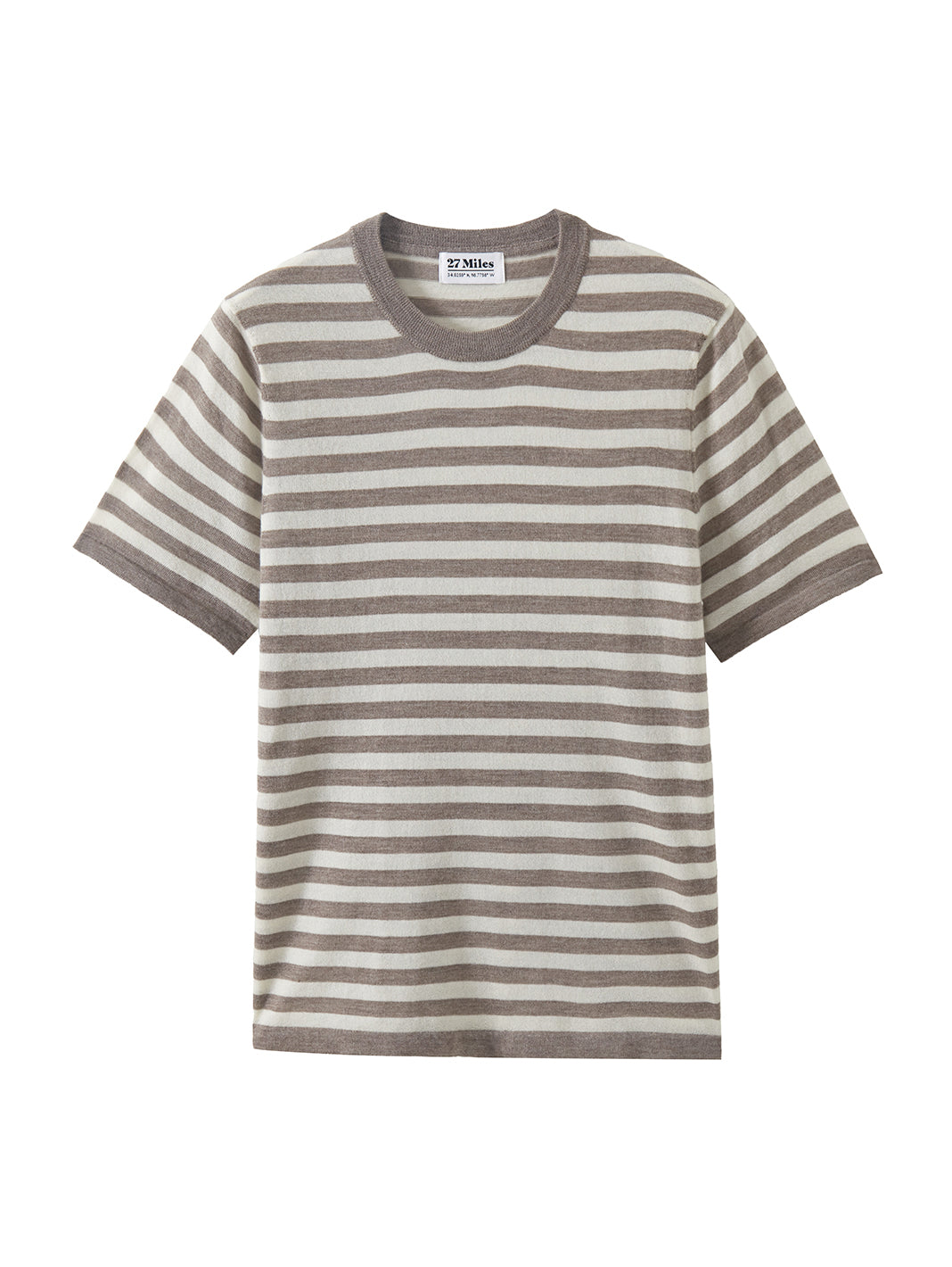 Janine Crewneck Stripe Cashmere Tee