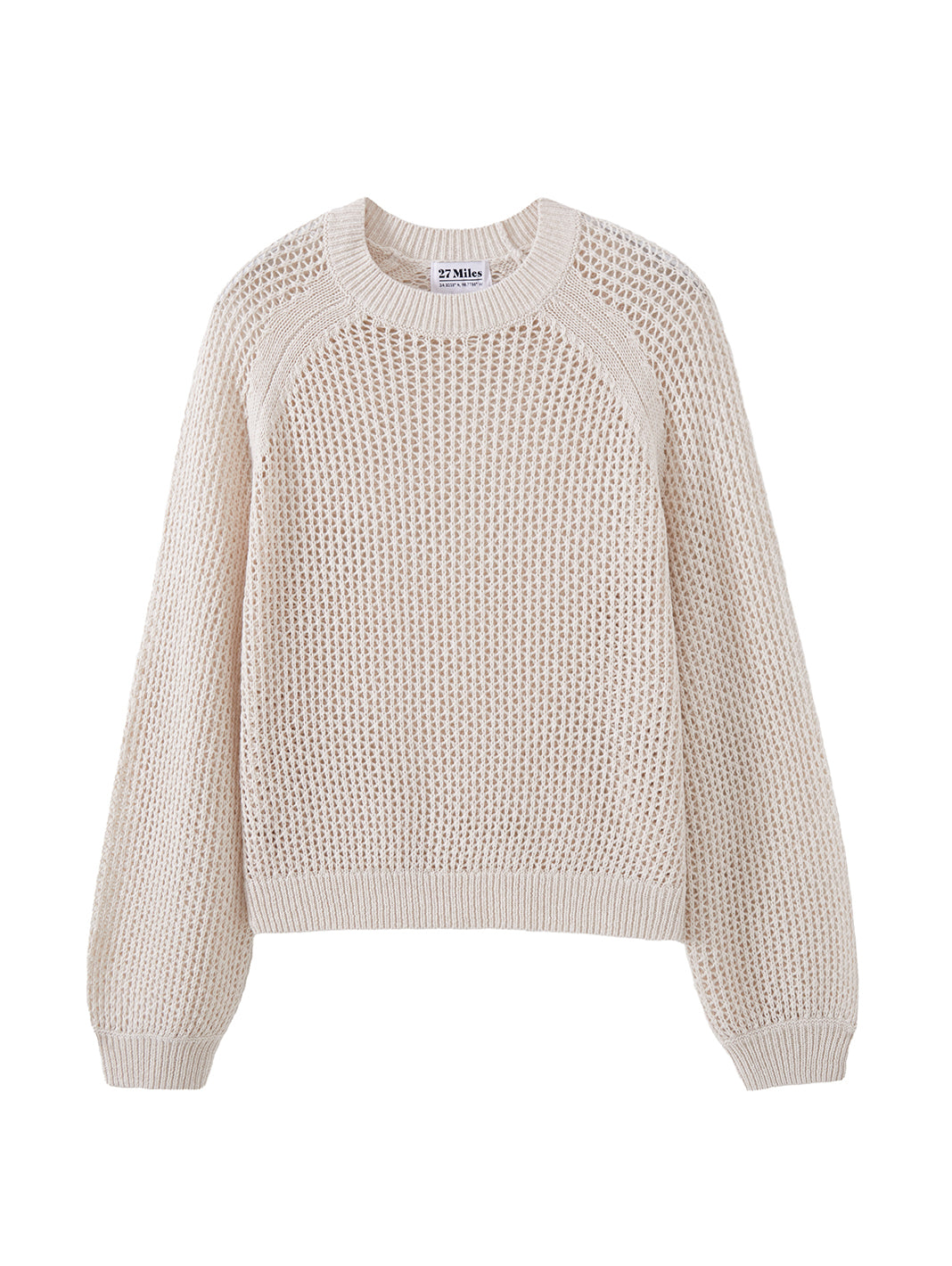 Lanette Linen Blend Open Stitch Crew