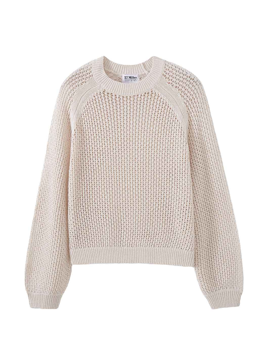 Lanette Linen Blend Open Stitch Crew