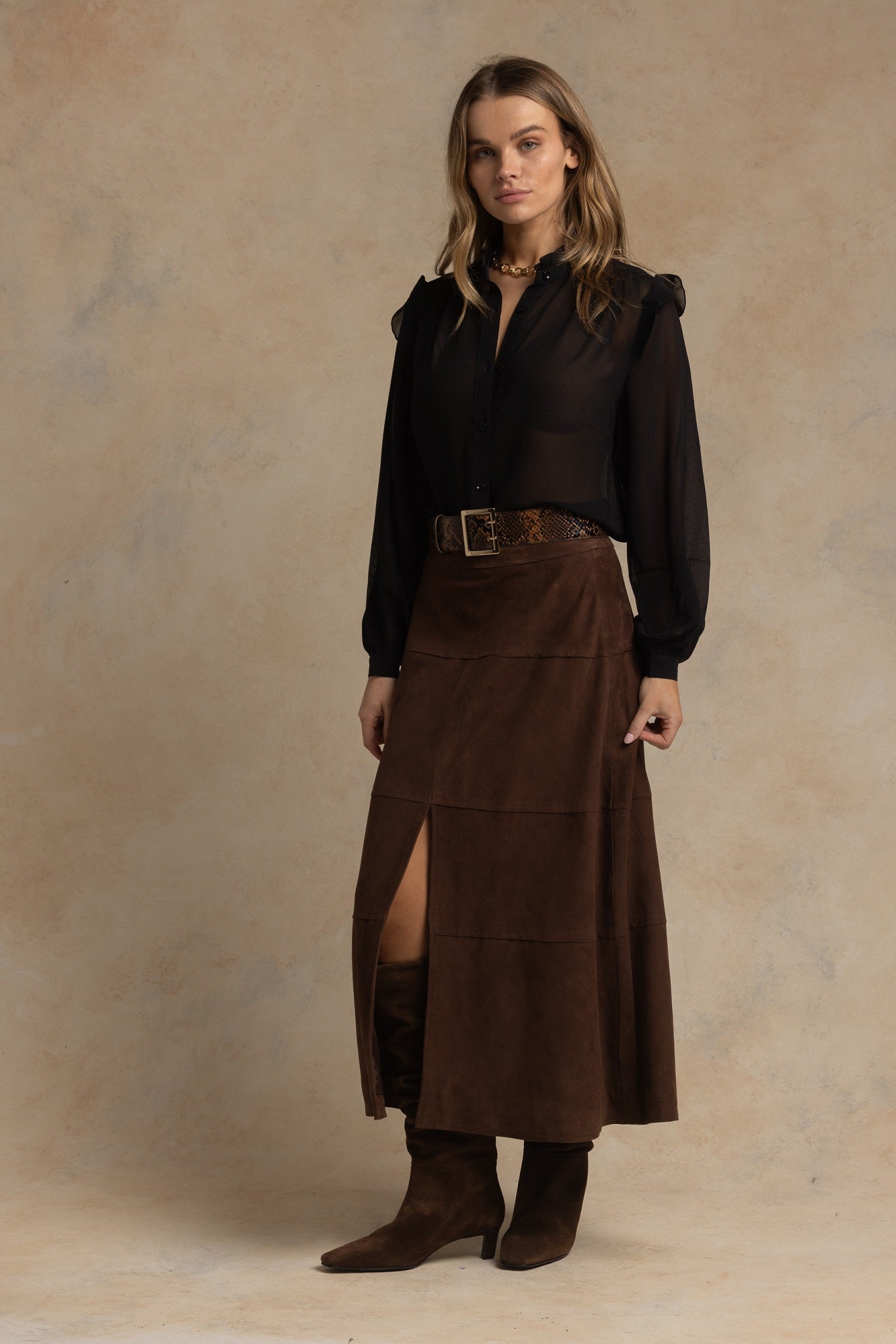 Mirella Black Silk Blouse