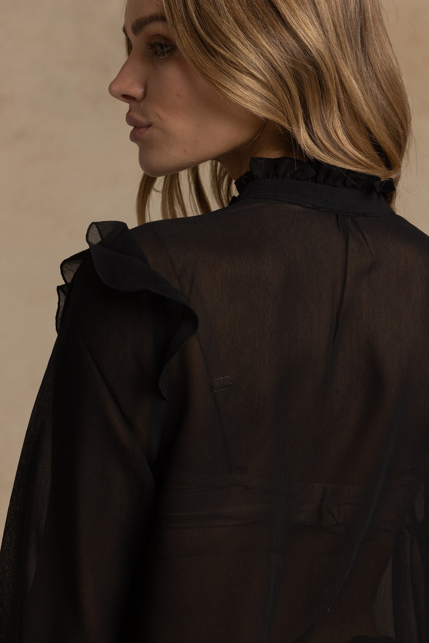 Mirella Black Silk Blouse