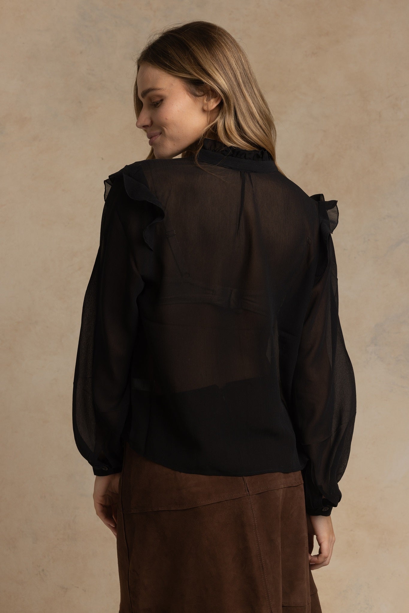 Mirella Black Silk Blouse