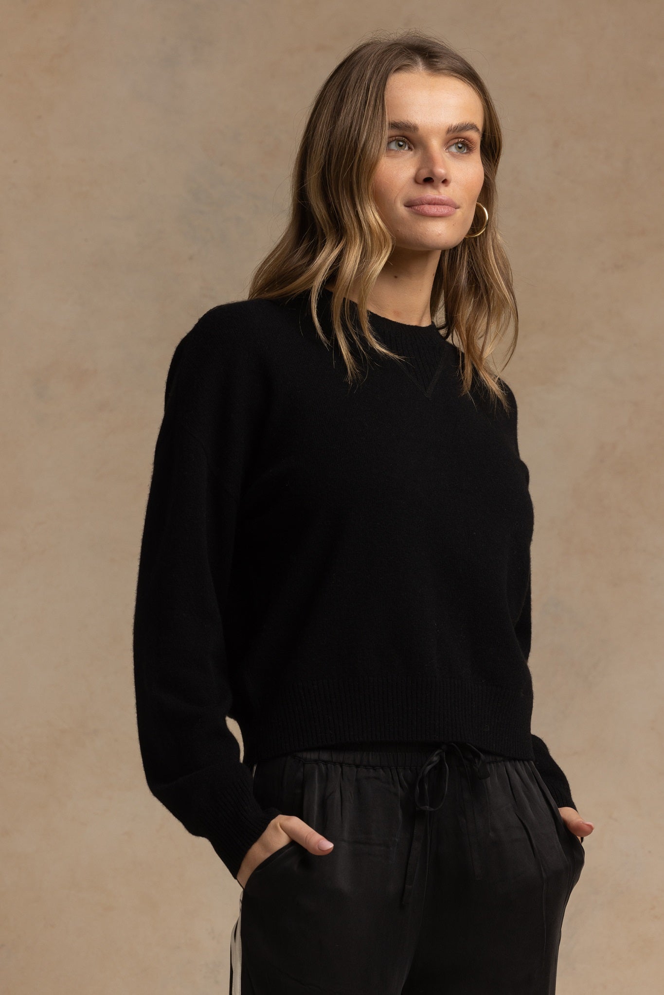 Misia Cashmere Cropped Crew