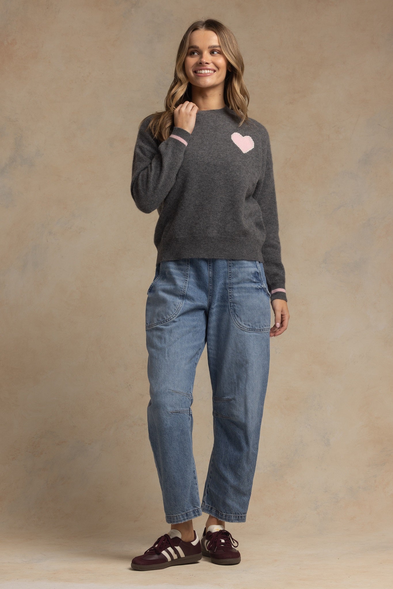 Shaina Cashmere Blend Heart Sweater