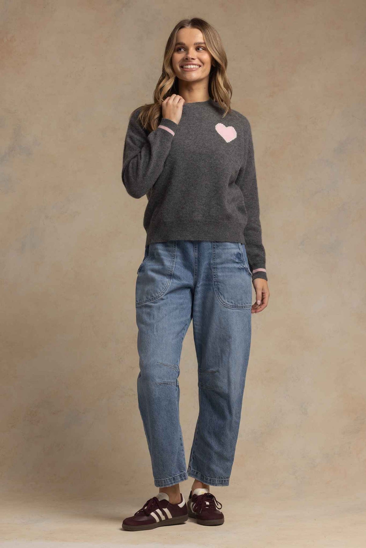 Shaina Cashmere Blend Heart Sweater