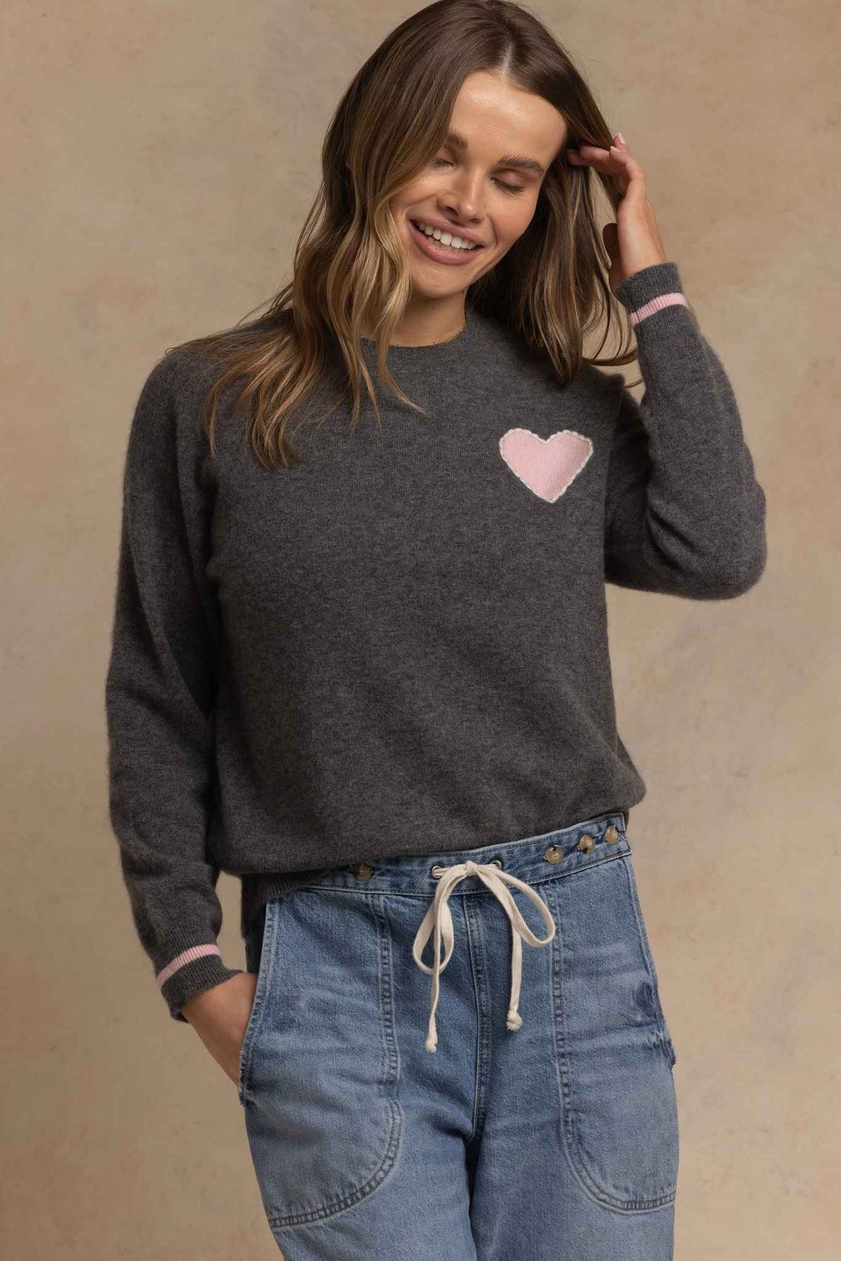 Shaina Cashmere Blend Heart Sweater