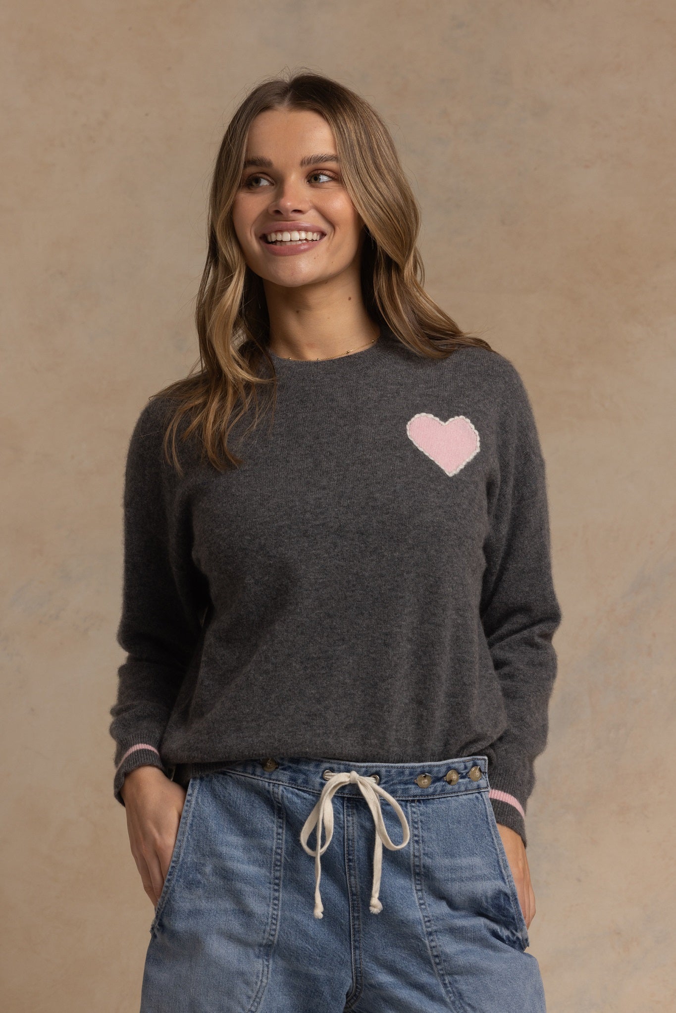 Shaina Cashmere Blend Heart Sweater
