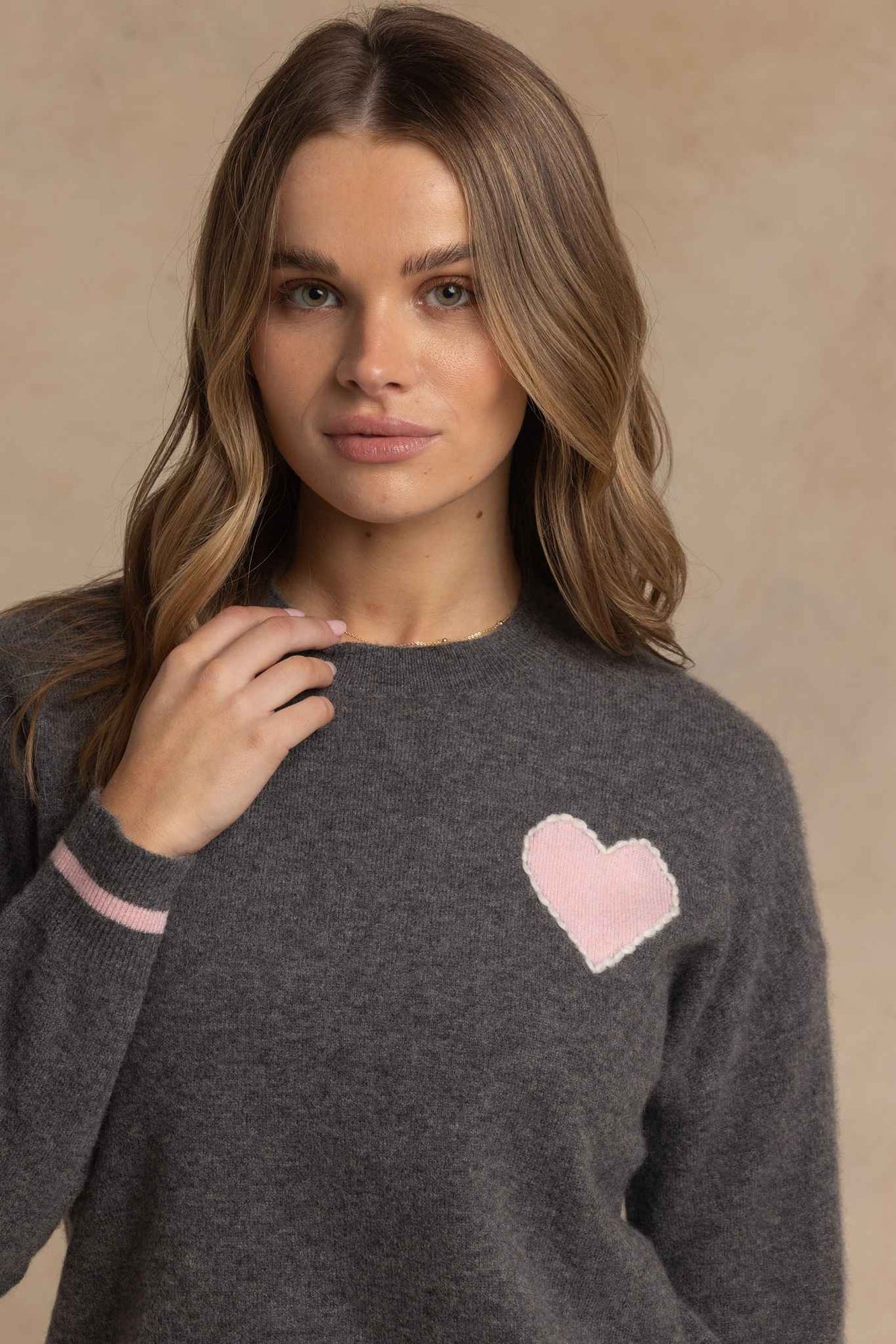 Shaina Cashmere Blend Heart Sweater