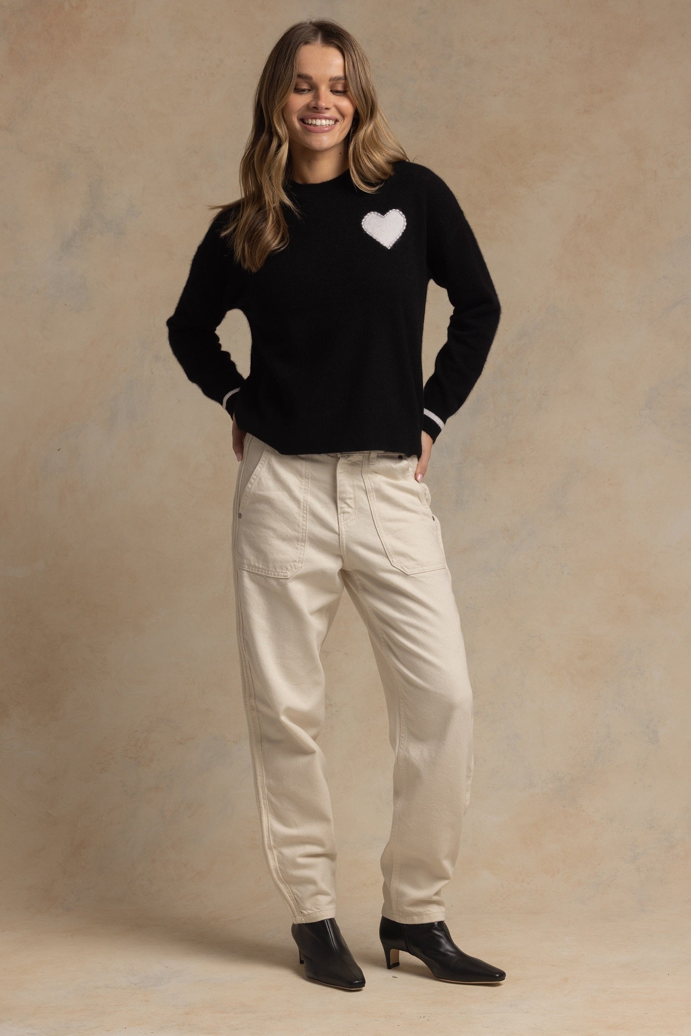 Shaina Cashmere Blend Heart Sweater