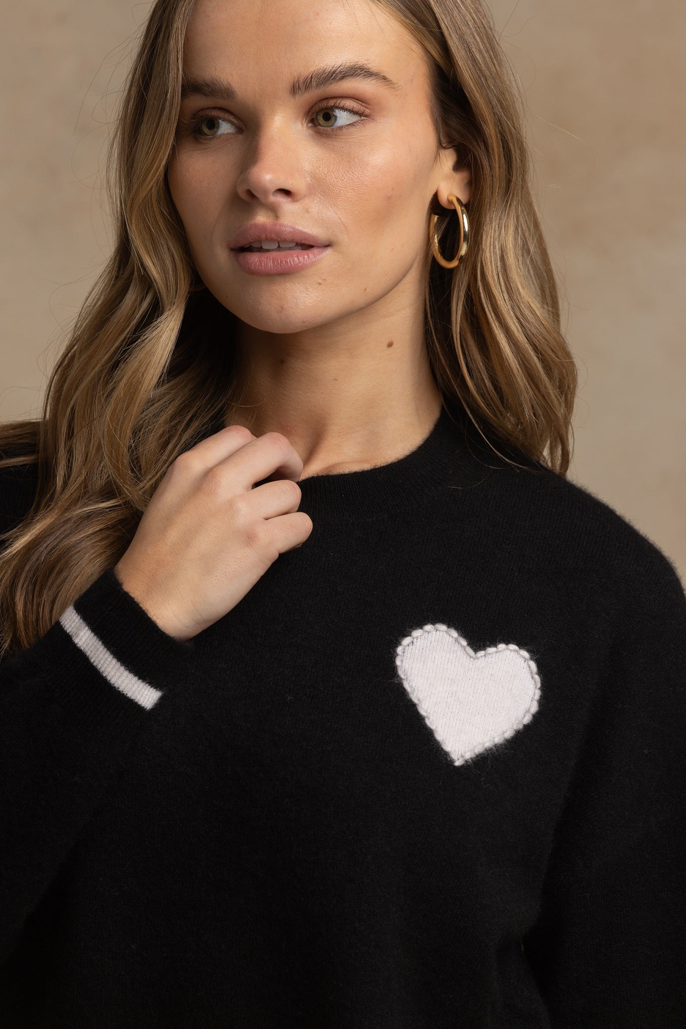 Shaina Cashmere Blend Heart Sweater