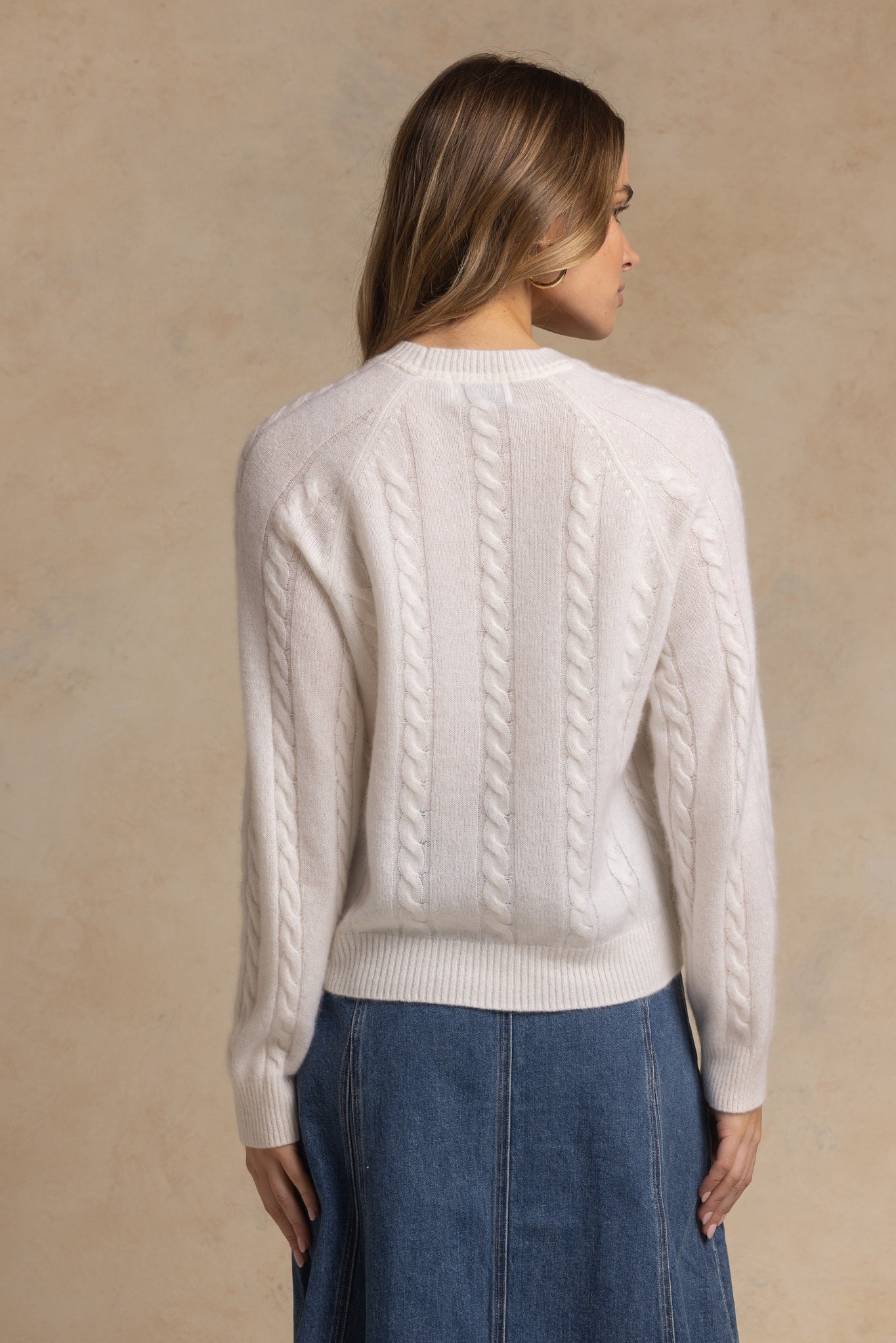 Zhenya Cashmere Blend Cable Crew
