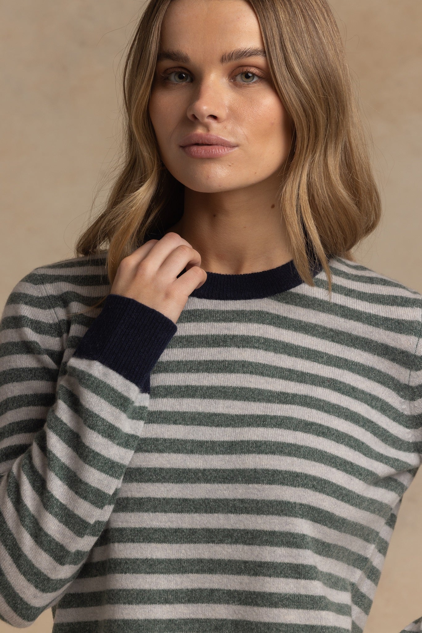 Suzette Cashmere Striped Crew