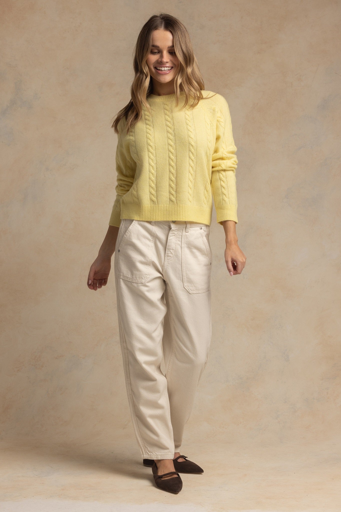 Zhenya Cashmere Blend Cable Crew