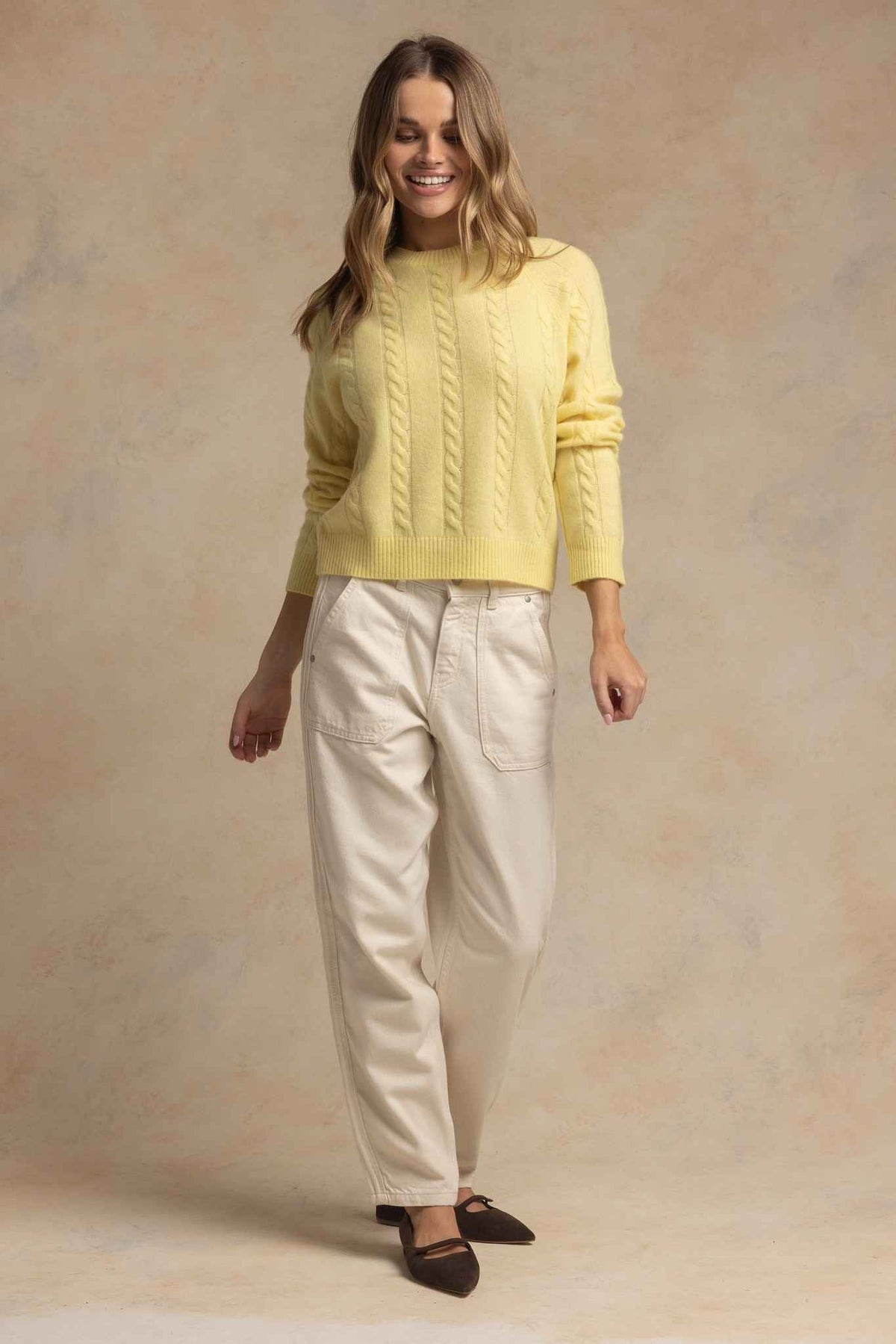Zhenya Cashmere Blend Cable Crew
