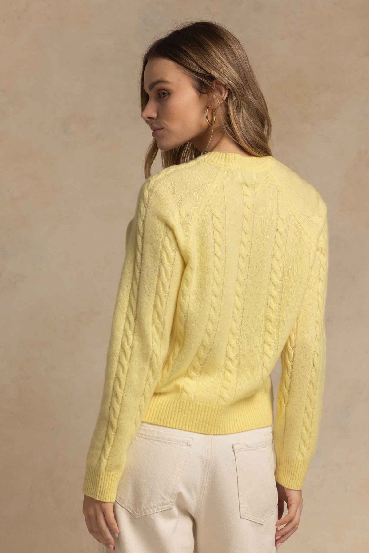 Zhenya Cashmere Blend Cable Crew