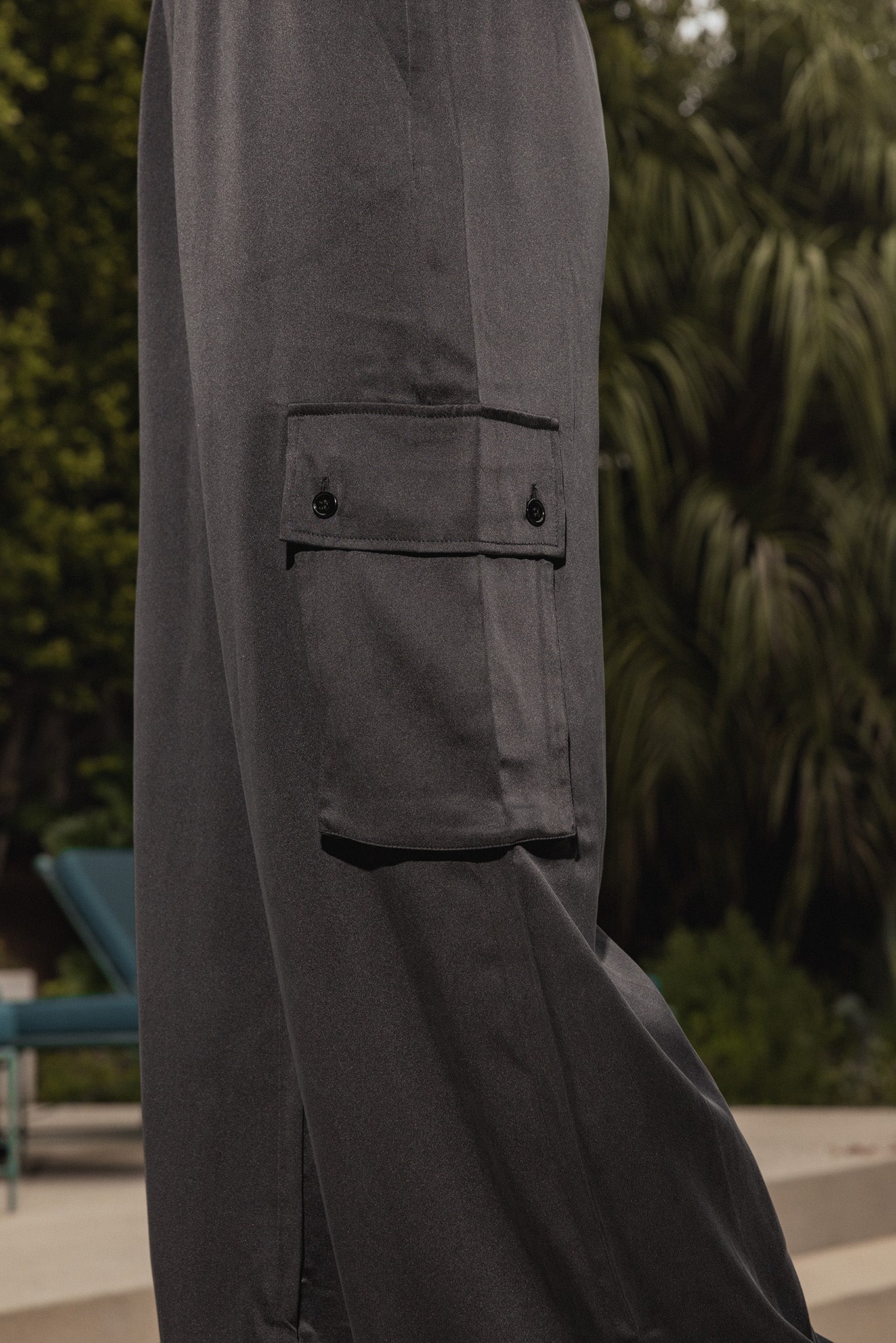 Delma Silk Wideleg Cargo Pant