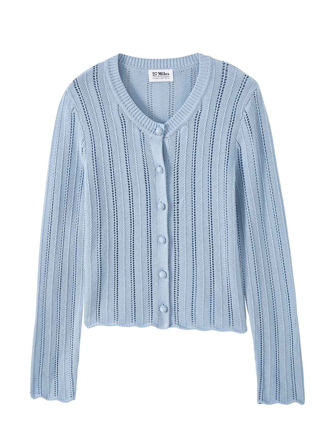 Elody Cotton Pointelled Cardigan