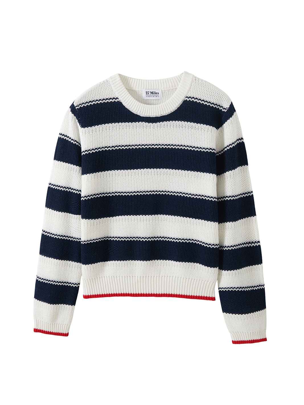 Emmie Cotton Stripe Crewneck Pullover