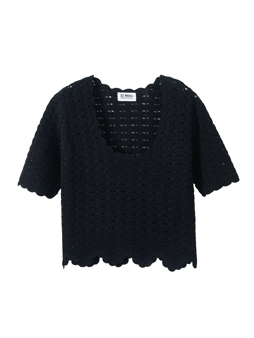 Giana Cotton Short Sleeve Hand Crochet Top