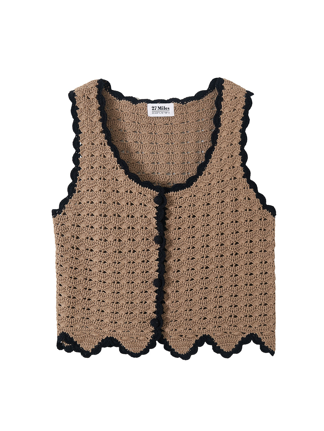Jen Cotton Hand Crochet Button Up Tank