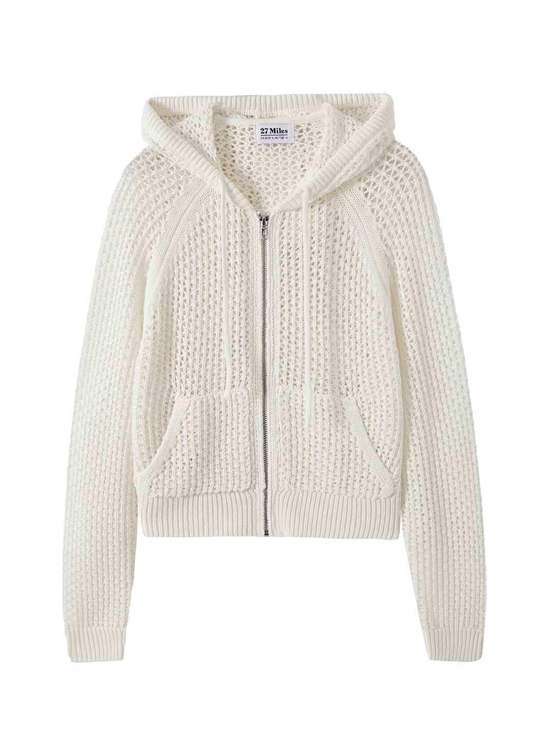 Marian Cotton Open Stitch Cropped Hoodie