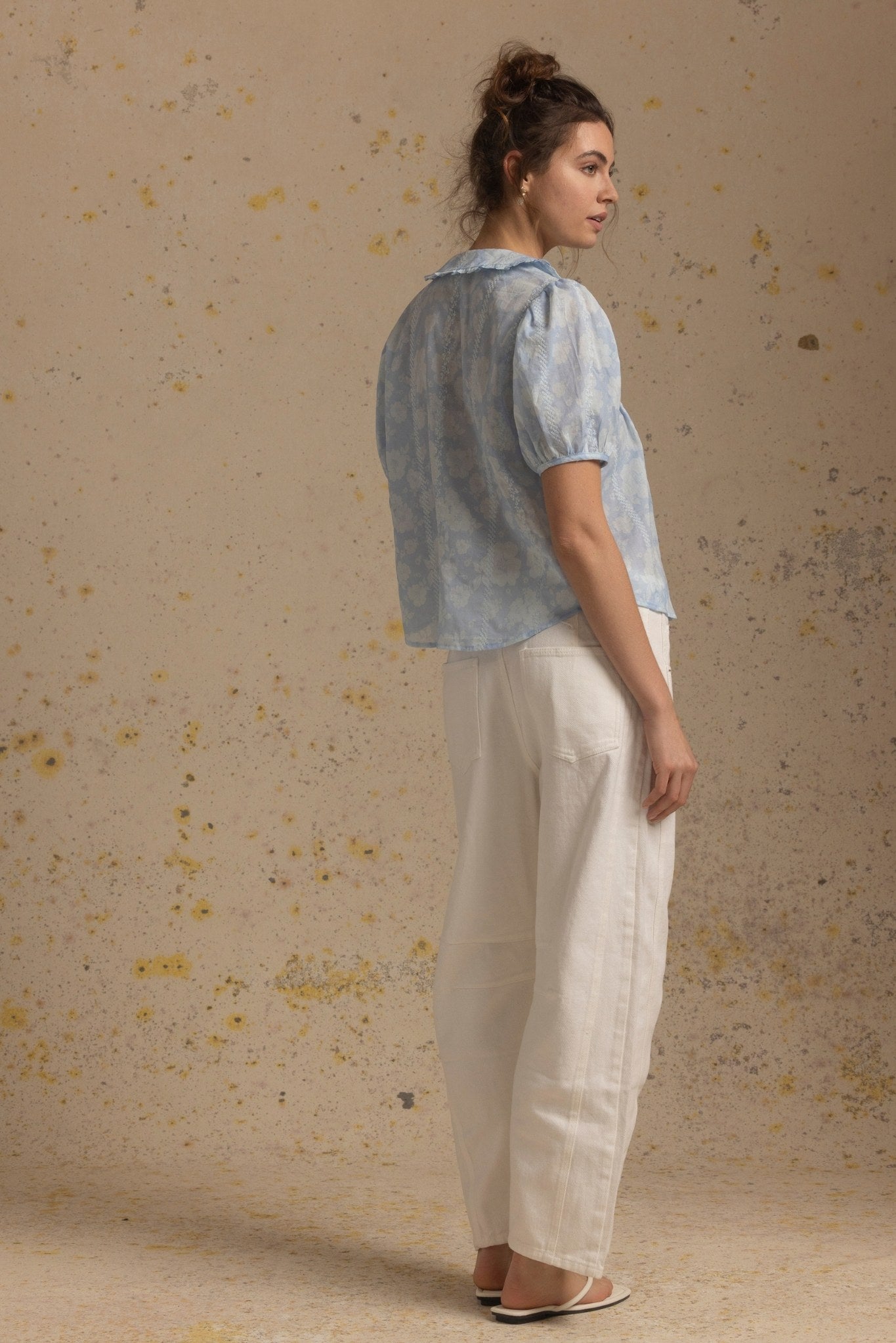Jessa Short Sleeve Embroidered Blouse