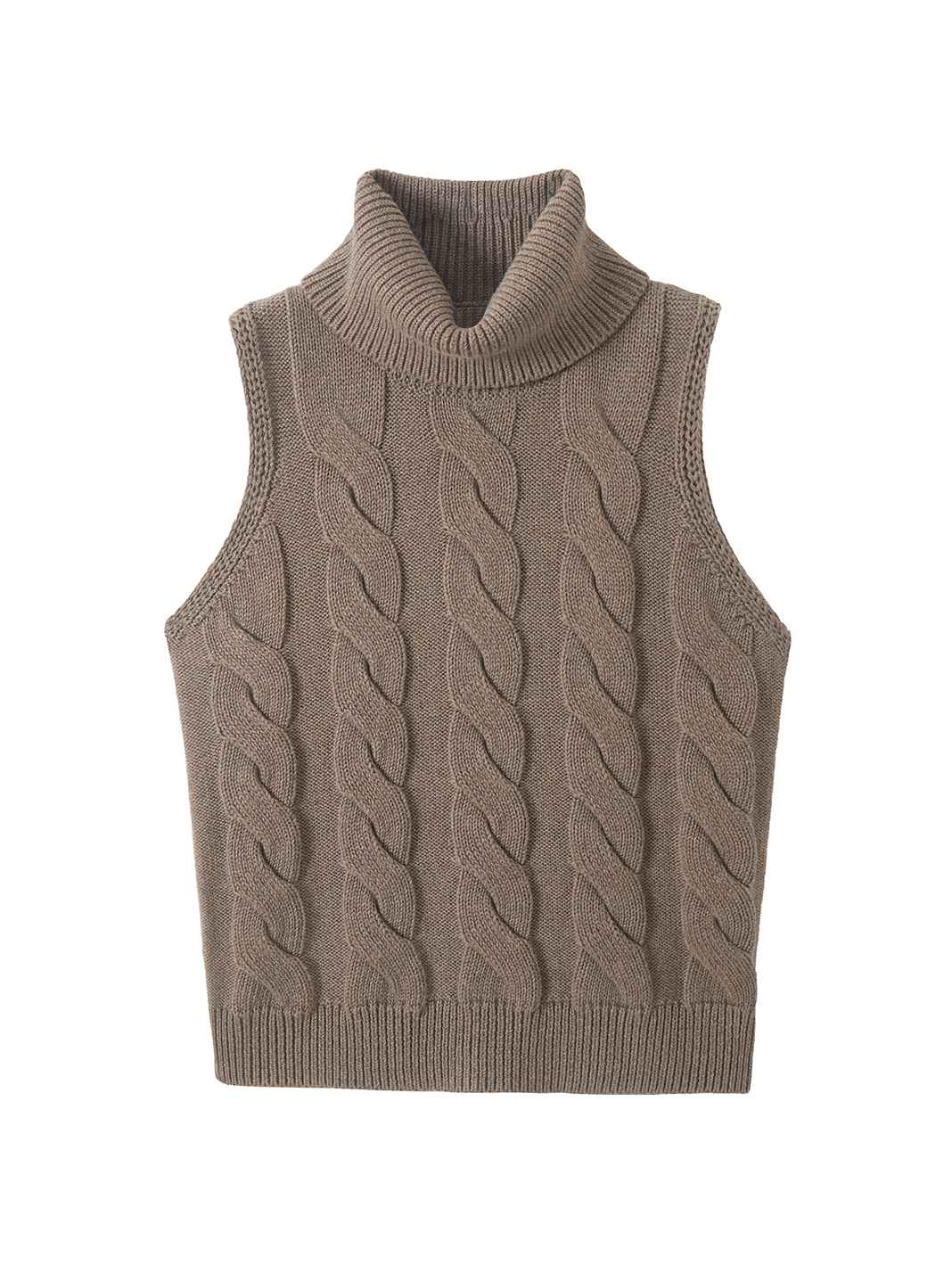 Indie Cotton Cashmere Cable Turtleneck Tank