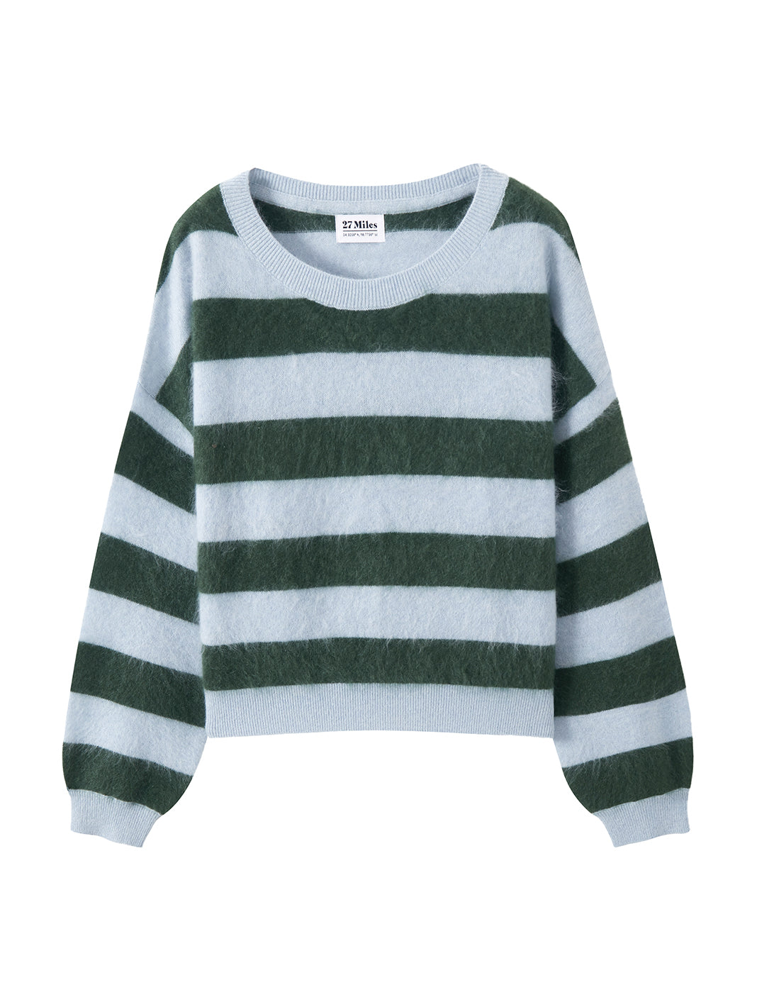 Elidia Fuzzy Striped Cashmere Pullover