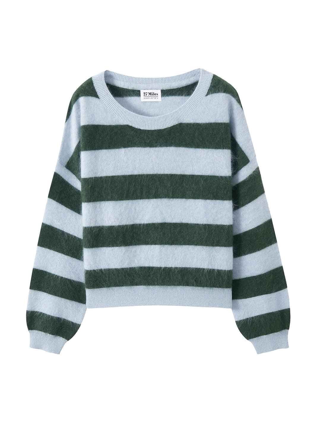 Elidia Fuzzy Striped Cashmere Pullover