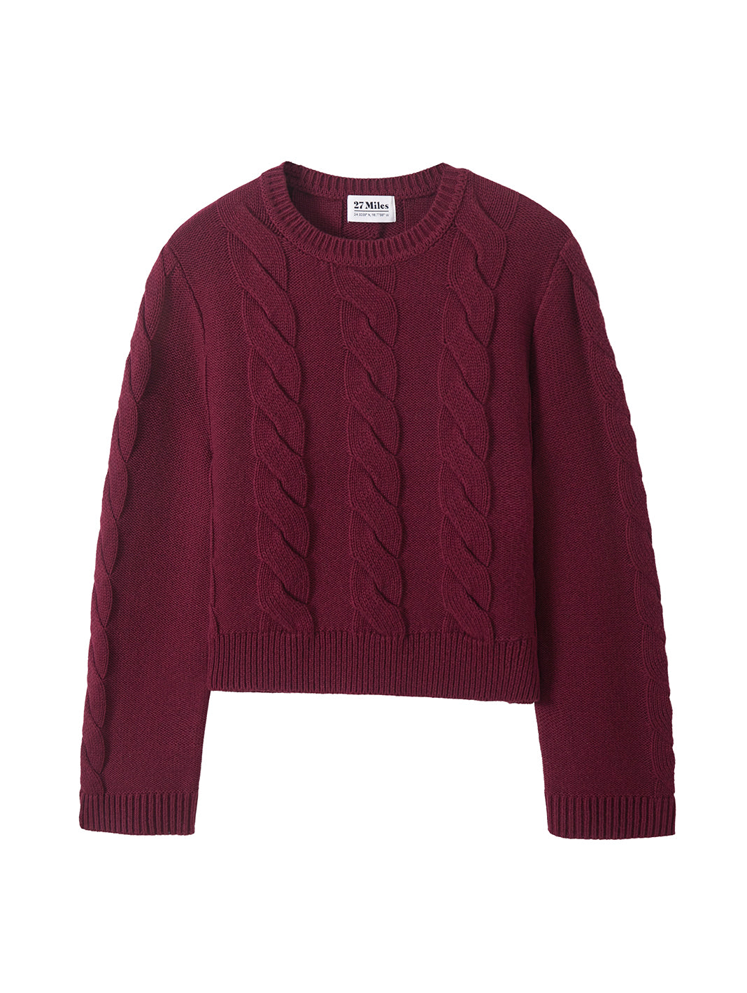 Merrit Cotton Cashmere Cable Crew Neck Pullover