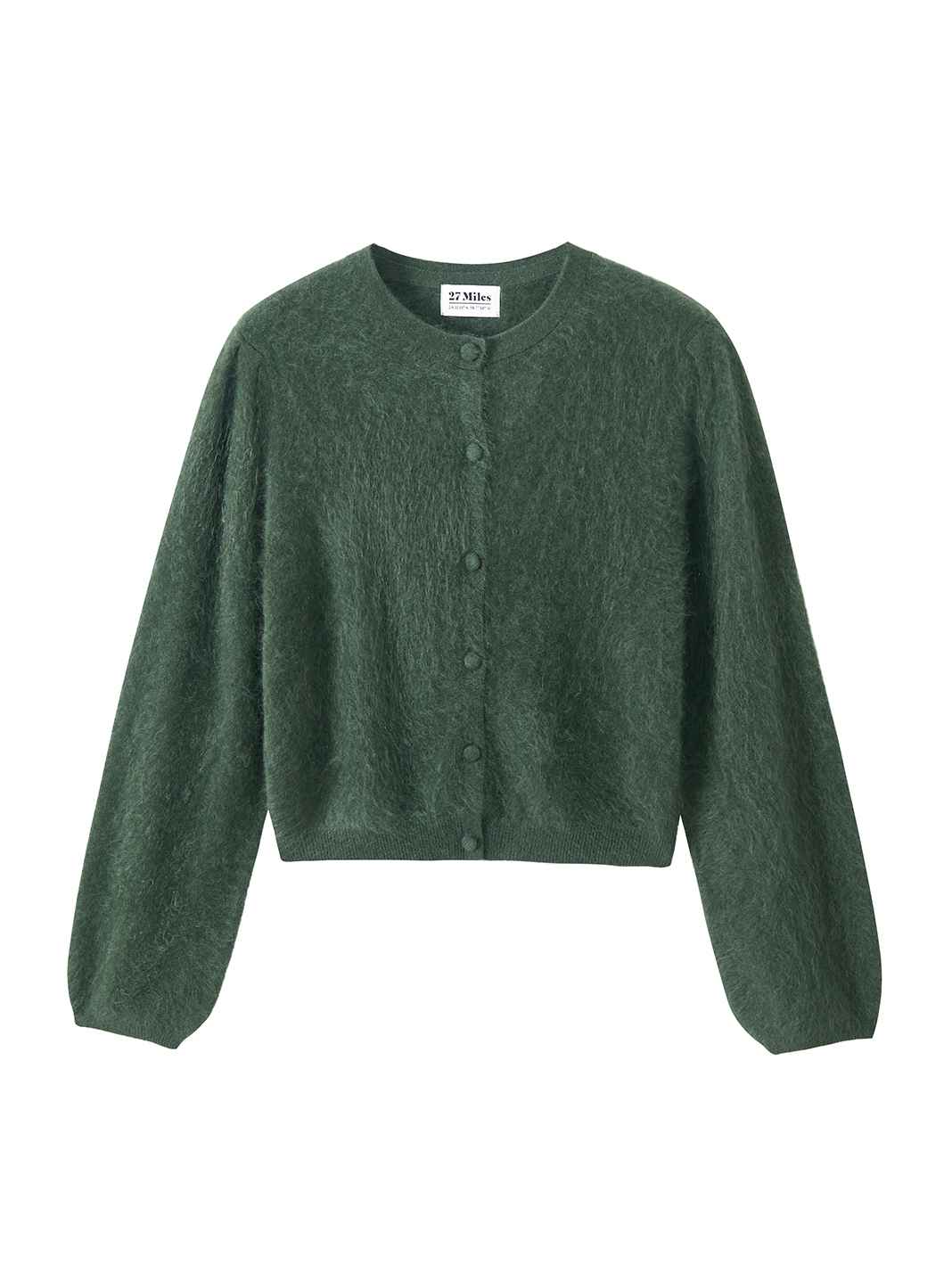 Ivy Brush Cashmere Lantern Sleeve Cardigan