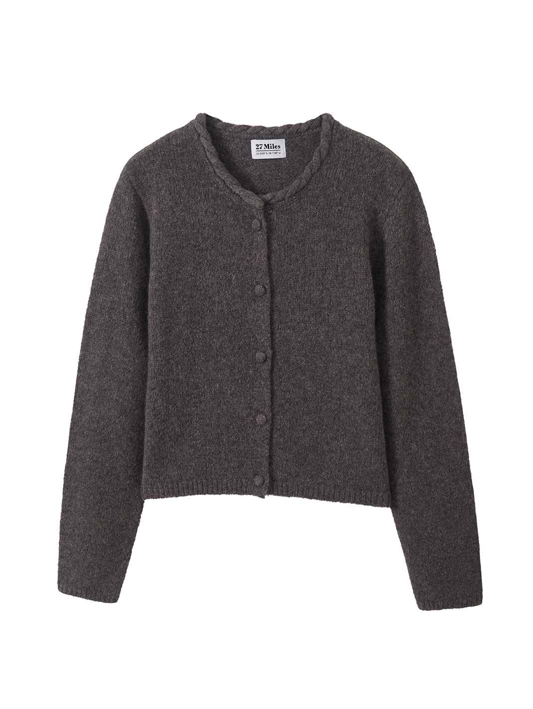 Wynn Cashmere Cable Crew Neck Cardigan