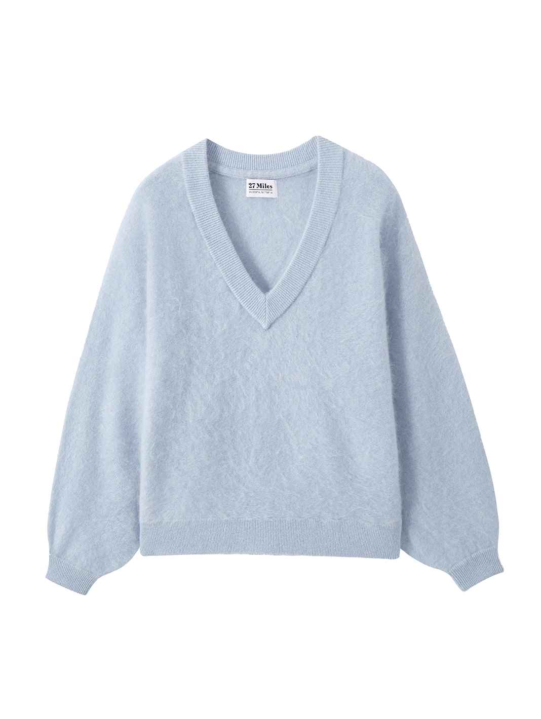 Sue Fuzzy Cashmere V Neck Pullover