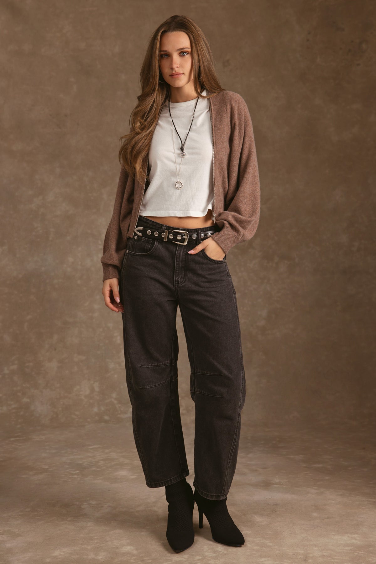 Gayle Cashmere Blend Zip Cardigan